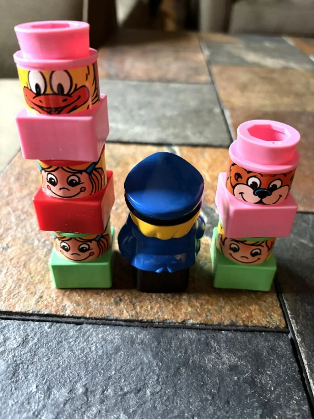 Vintage 1980s Mega Bloks figure lot - captain sailor & face blocks (Ritvik)